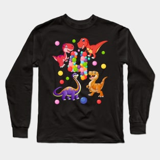 4th Birthday  Dinosaurs and bubbles Long Sleeve T-Shirt